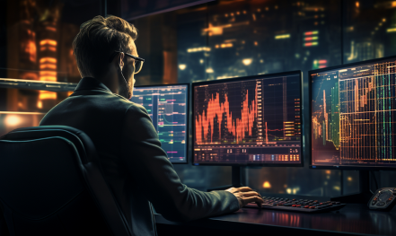 FX trader busy trading