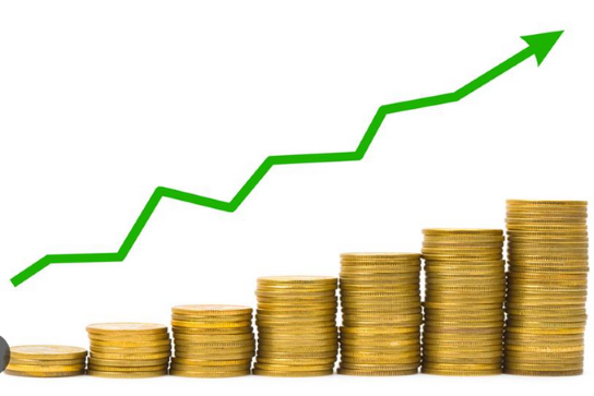 image of a chart and money showing profit