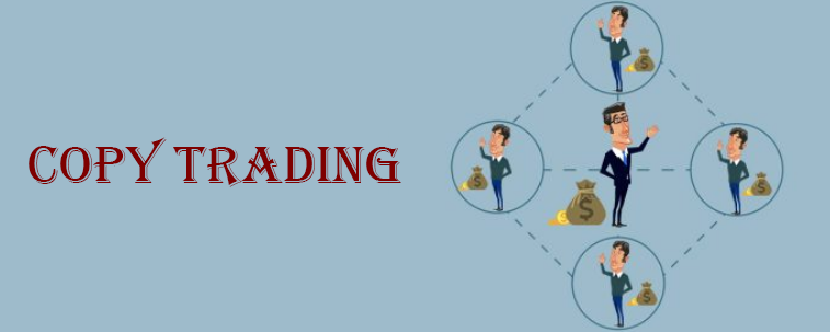 copy trading graphic showing an expert trader surrounded by copy traders